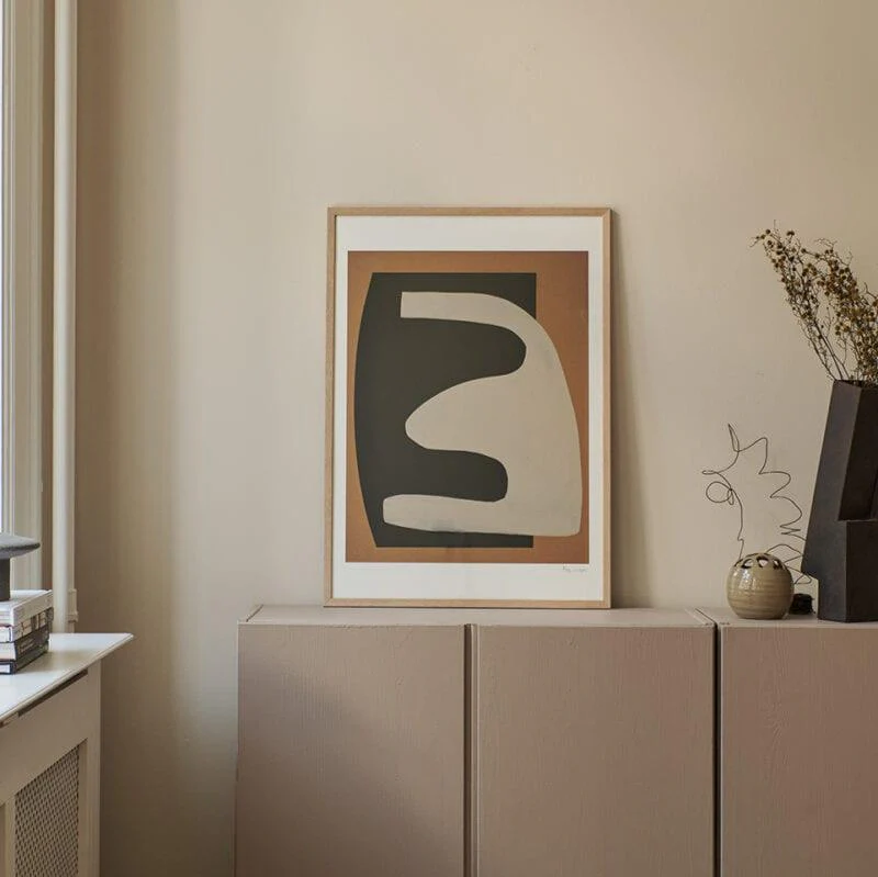 Beige on black