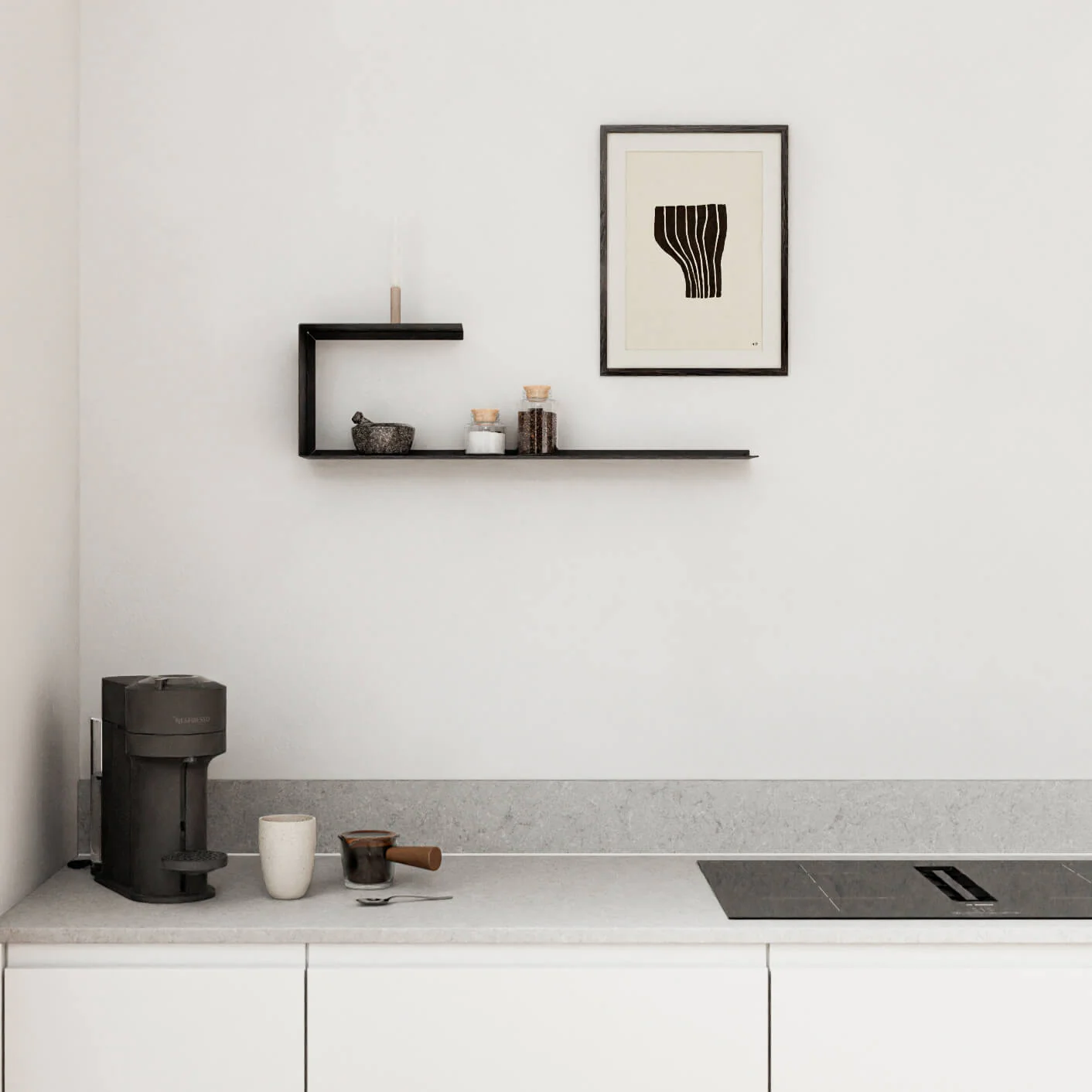 מדף מתכת מדורג ומעוצב בעל שני מפלסים-  MISHOR - Image 3